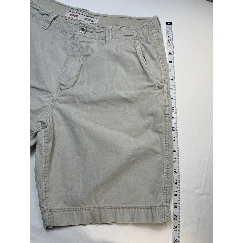 American Eagle Outfitters Chino Shorts Beige Men’s Flat Front Solid Pockets